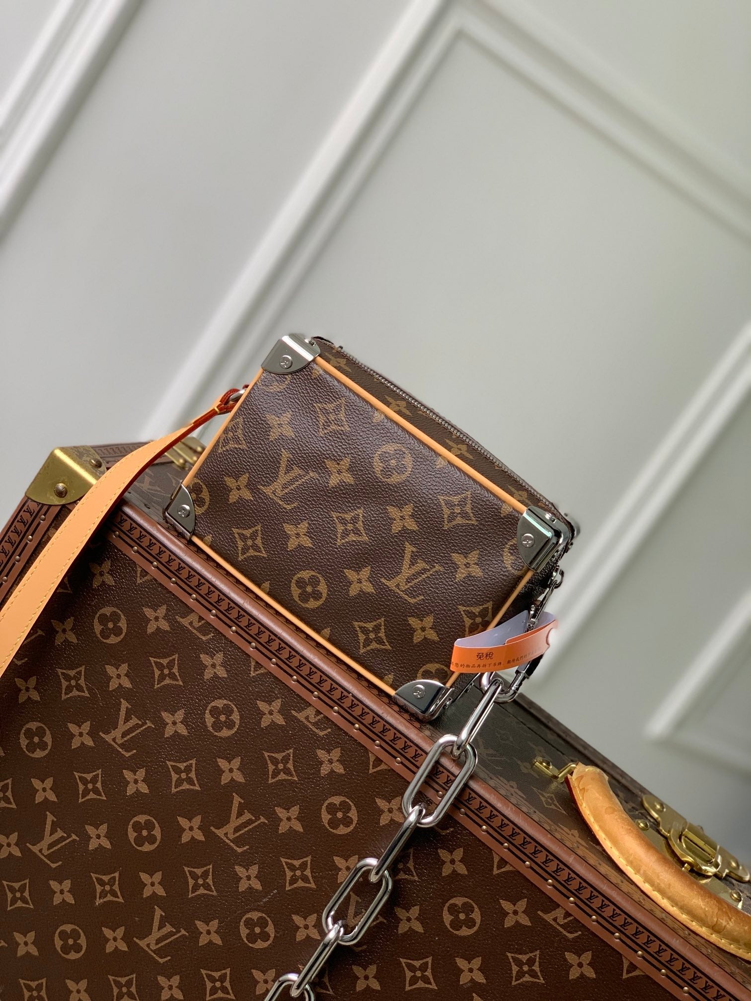 MINI SOFT TRUNK 18 IN BROWN MONOGRAM MACASSAR CANVAS