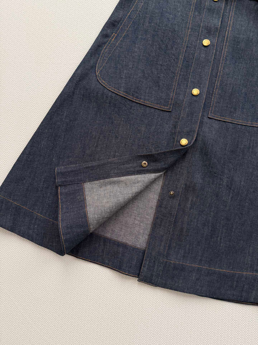 MONCLER 26S DENIM MIDI SKIRT 650