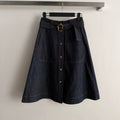 MONCLER 26S DENIM MIDI SKIRT 650