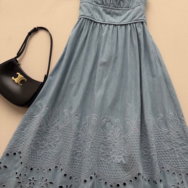 ZIMMERMANN 26S DENIM HALTER DRESS STYLE 175