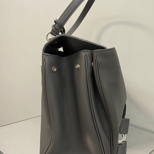 RODEO LARGE BAG 40 IN GREY SMOOTH CALFSKIN SILVER HARDWARE
