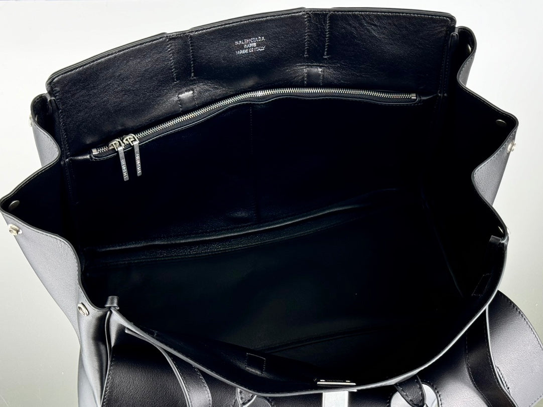 BEL AIR CARRY ALL BAG 37 IN BLACK NAPPA LAMBSKIN SILVER HARDWARE