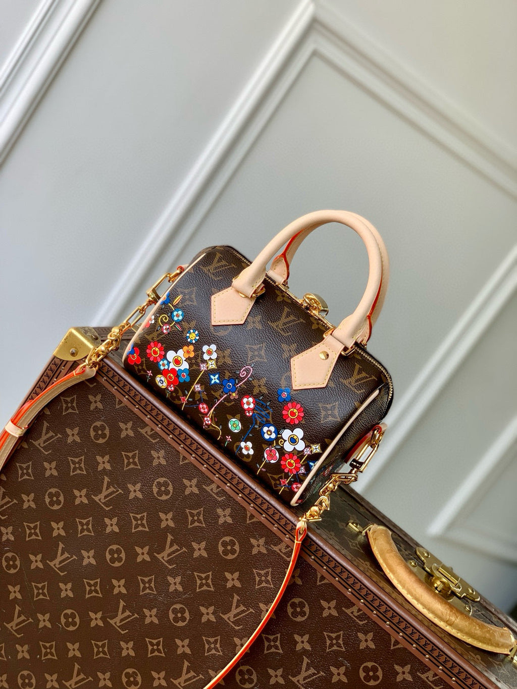 SPEEDY BANDOULIÈRE 20 BAG IN MULTICOLOR FLORAL CANVAS