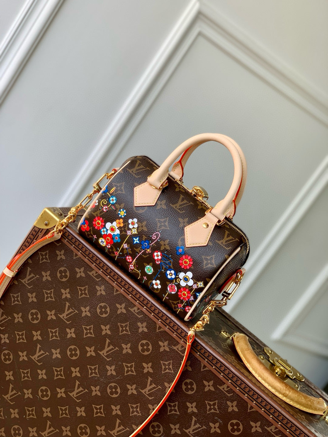 SPEEDY BANDOULIÈRE 20 BAG IN MULTICOLOR FLORAL CANVAS