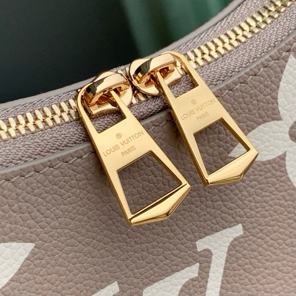 BOULOGNE 29 IN DOVE GRAY AND CREAM MONOGRAM EMPREINTE LEATHER GOLD HARDWARE