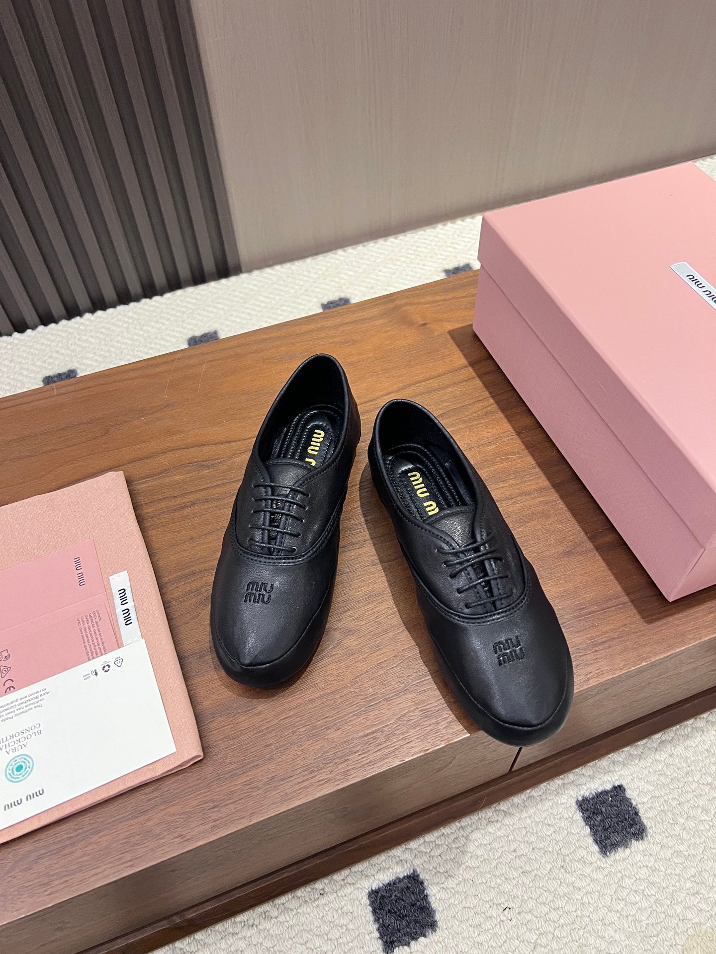 MIUMIU 26S OXFORD IN BLACK LAMBSKIN