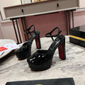 LOO PUMPS 130MM IN BLACK PATENT CALFSKIN