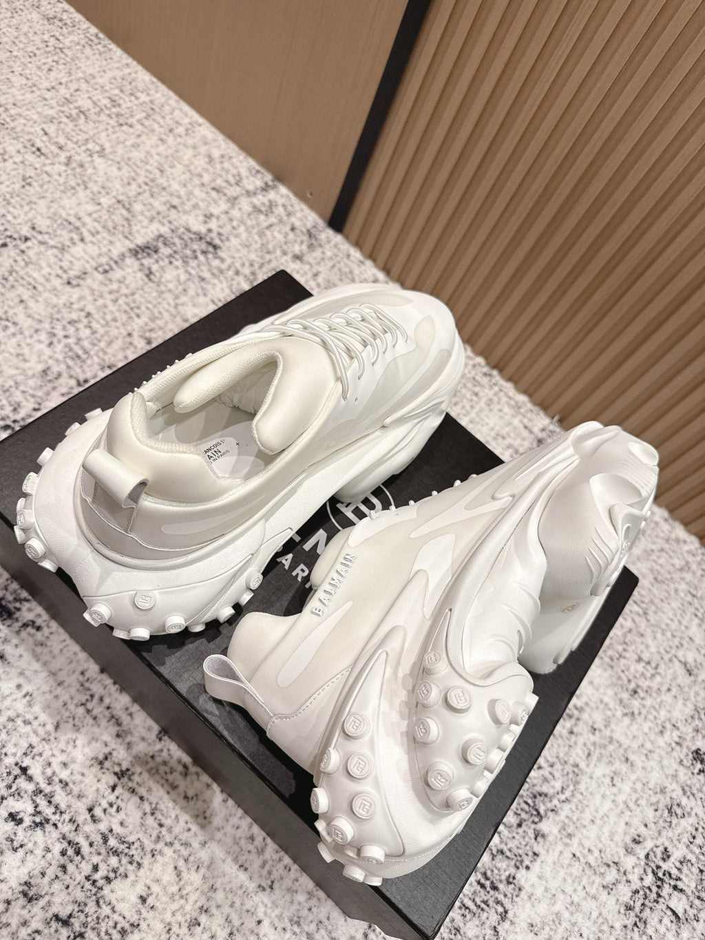 BALMAIN 26S SNEAKERS 60 MM IN WHITE CALFSKIN