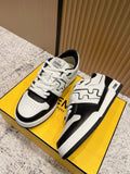 FENDI 25S MATCH SNEAKERS IN BLACK AND WHITE CALFSKIN STYLE 14