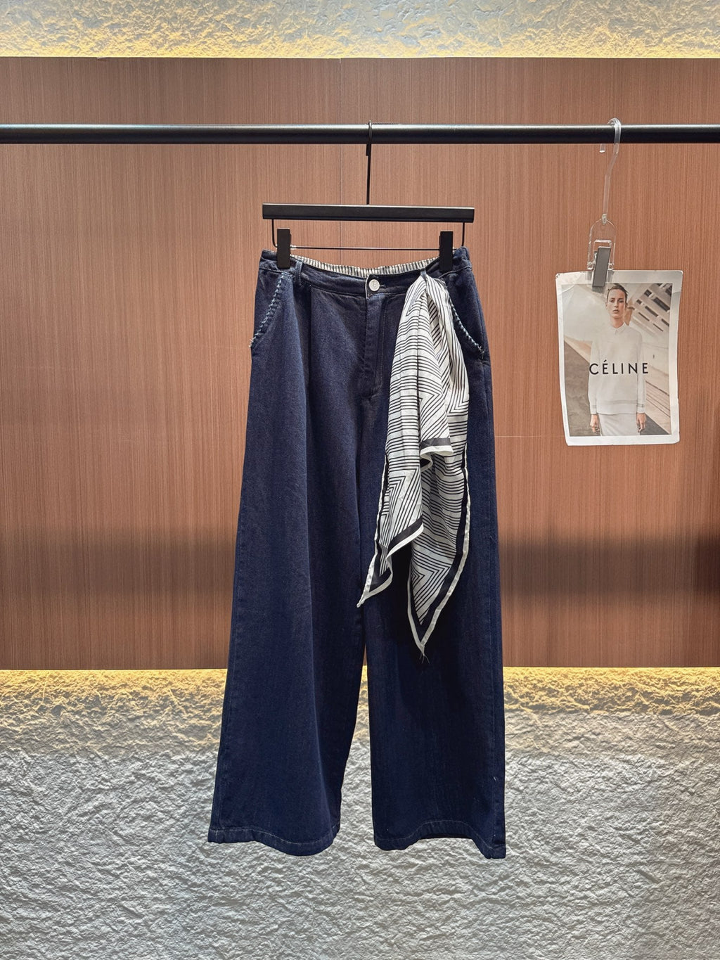 LOEWE SLEEVELESS TOP & STRAIGHT-LEG DENIM PANTS SET STYLE 73