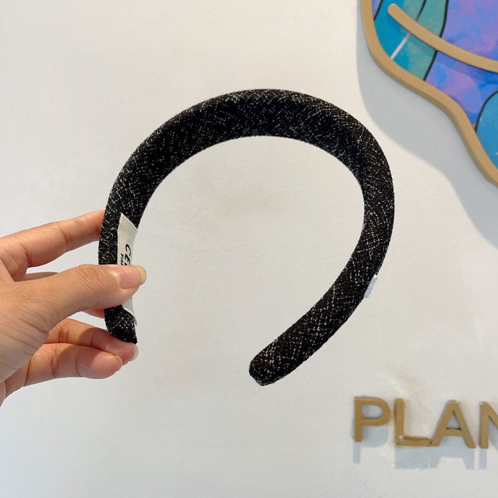 BLACK TWEED FABRIC HAIRBAND 420647