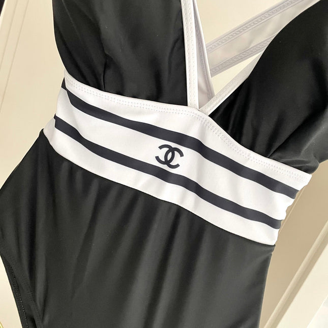 CC BIKINI SWIMSUIT SET BLACK WHITE 173343