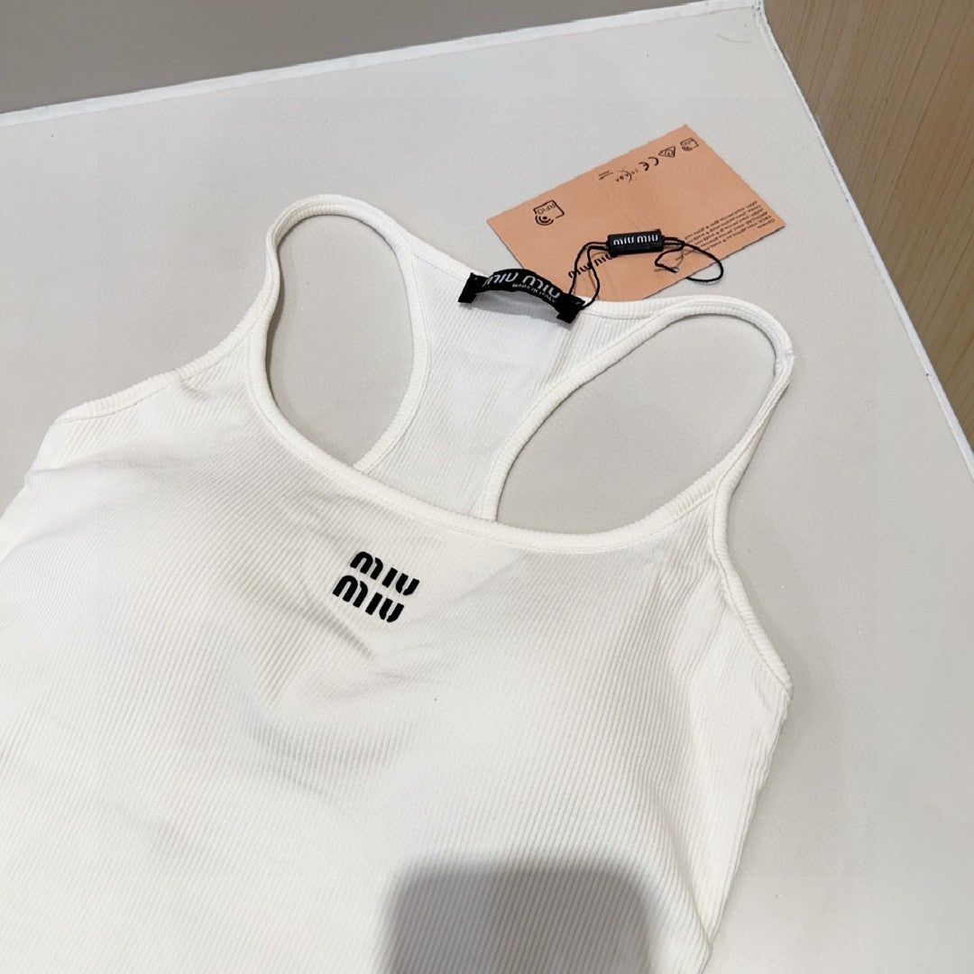 CAMISOLE 617513 IN WHITE COTTON RIBBED KNIT