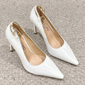 STAMPED CROCODILE LEATHER ANGELINA PUMP WHITE