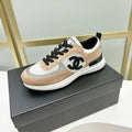 SNEAKER IN TAN BROWN SUEDE AND GREY BREATHABLE MESH