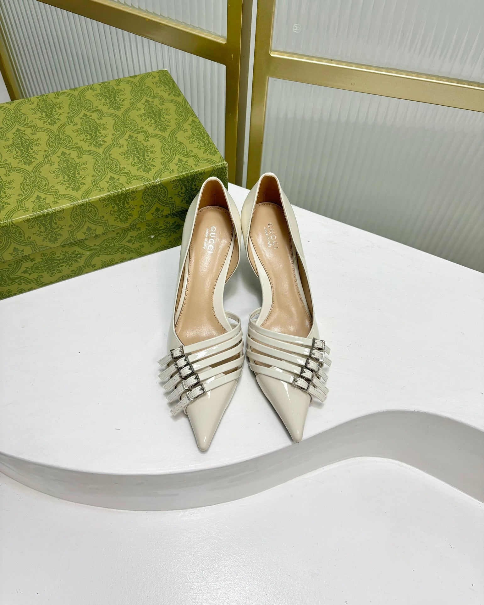 HIGH PUMP 6 CM IN WHITE CALFSKIN