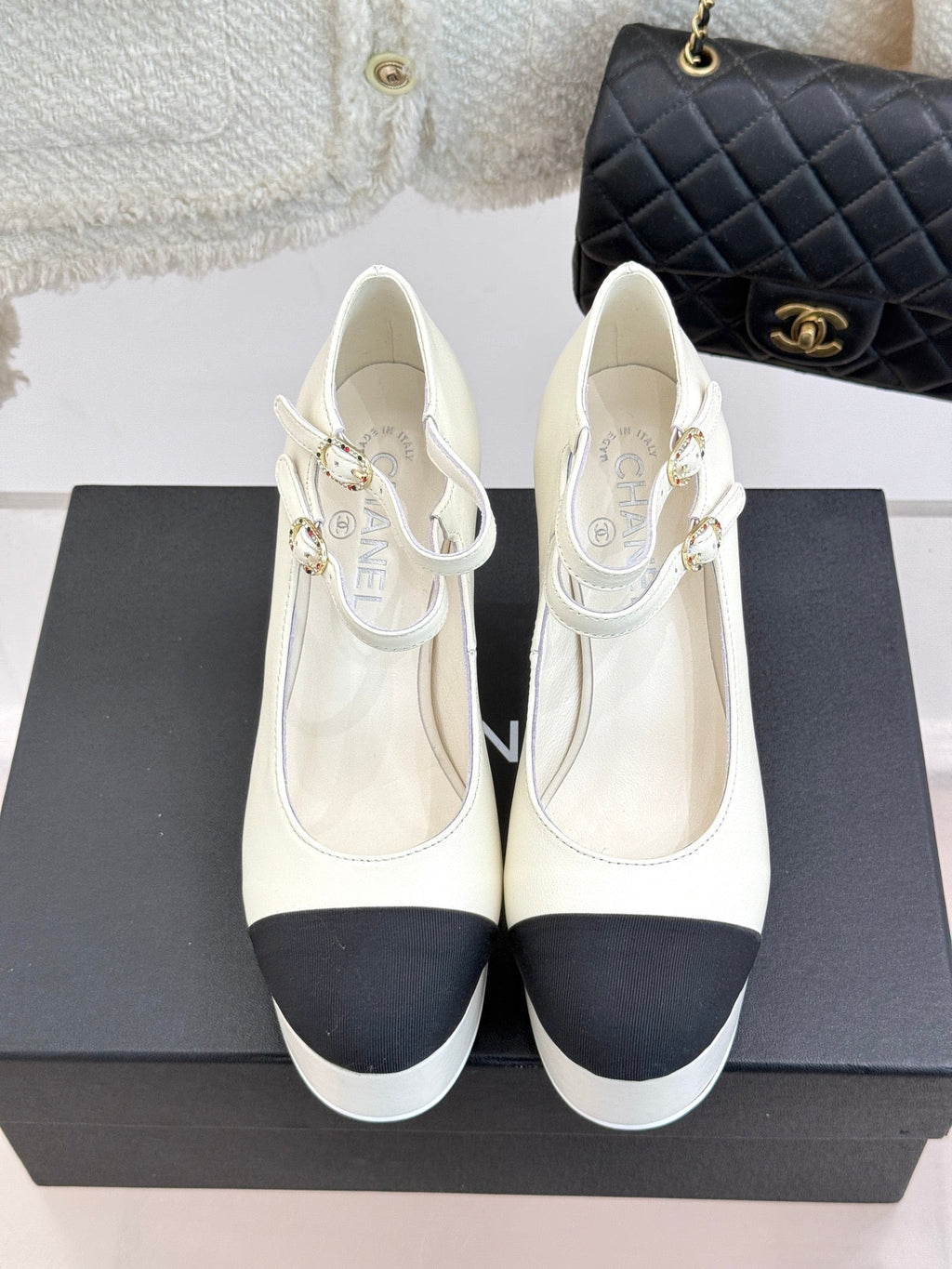 FLATFORM SANDAL 110 MM IN WHITE CALFSKIN