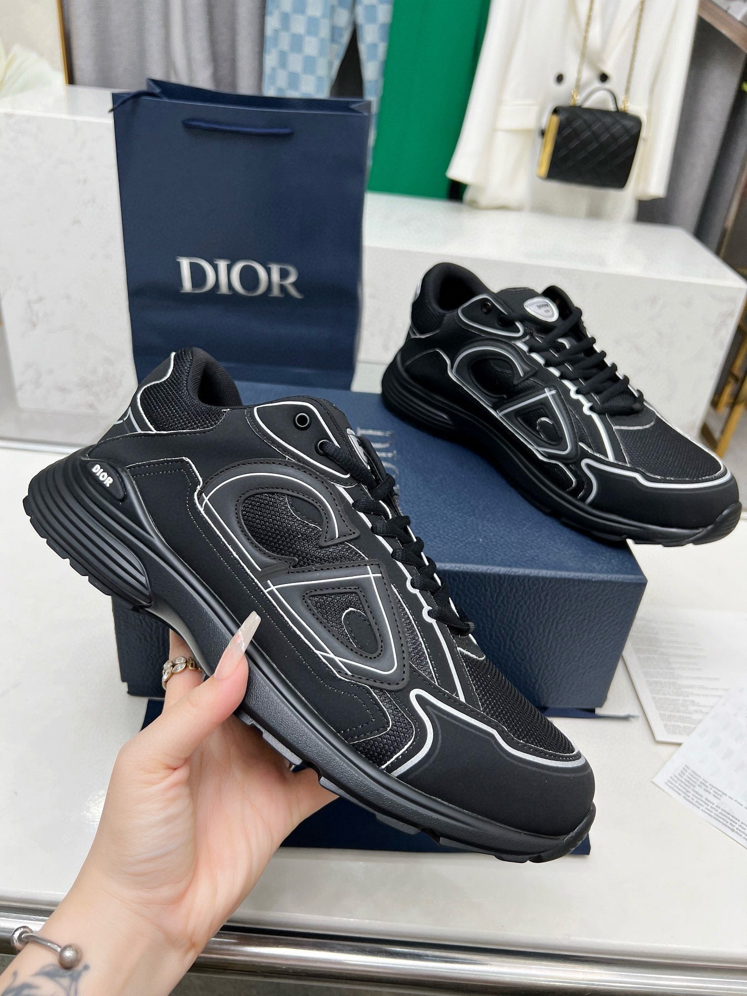 CD B30 SNEAKER BLACK MESH FABRIC