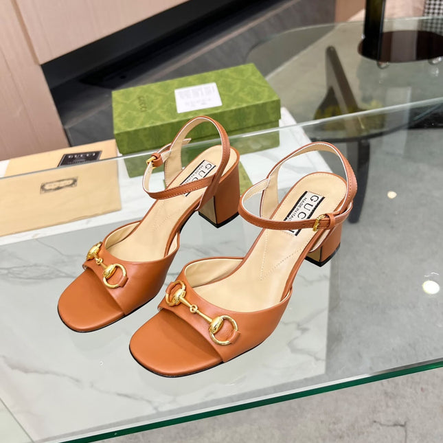 GG HIGH HEELS SANDALS 60 IN ORANGE LAMBSKIN