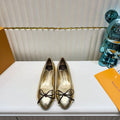 LV 26S BALLET FLATS IN GOLD MONOGRAM CALFSKIN WITH BOW