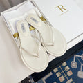 THE ROW 26S THONG SANDALS IN WHITE CALFSKIN