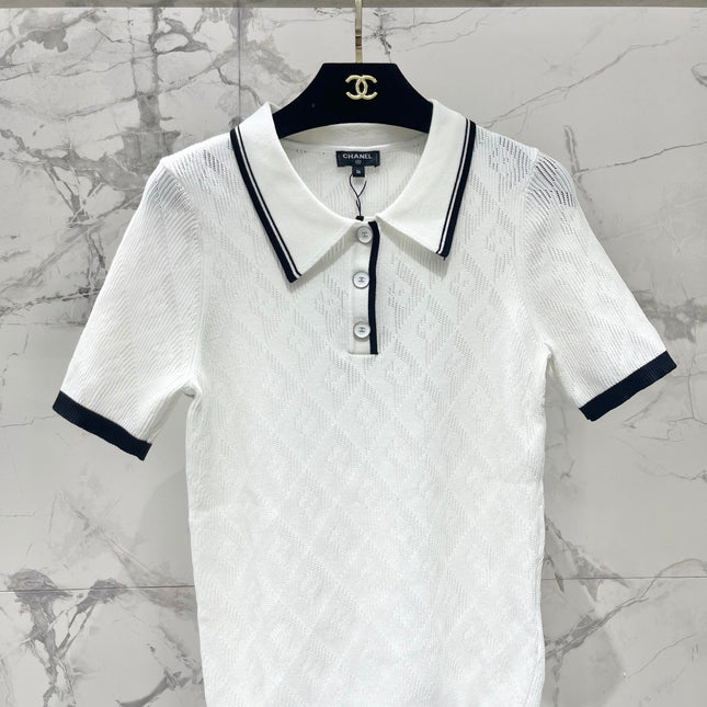 CHANEL 26S SHORT-SLEEVE KNIT POLO STYLE 1177