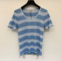 LOEWE 26S SHORT SLEEVE STRIPED KNIT TOP 524