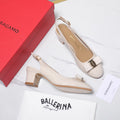 LV 26S SLINGBACK PUMPS 55MM IN NUDE BEIGE PATENT CALFSKIN WITH BOW