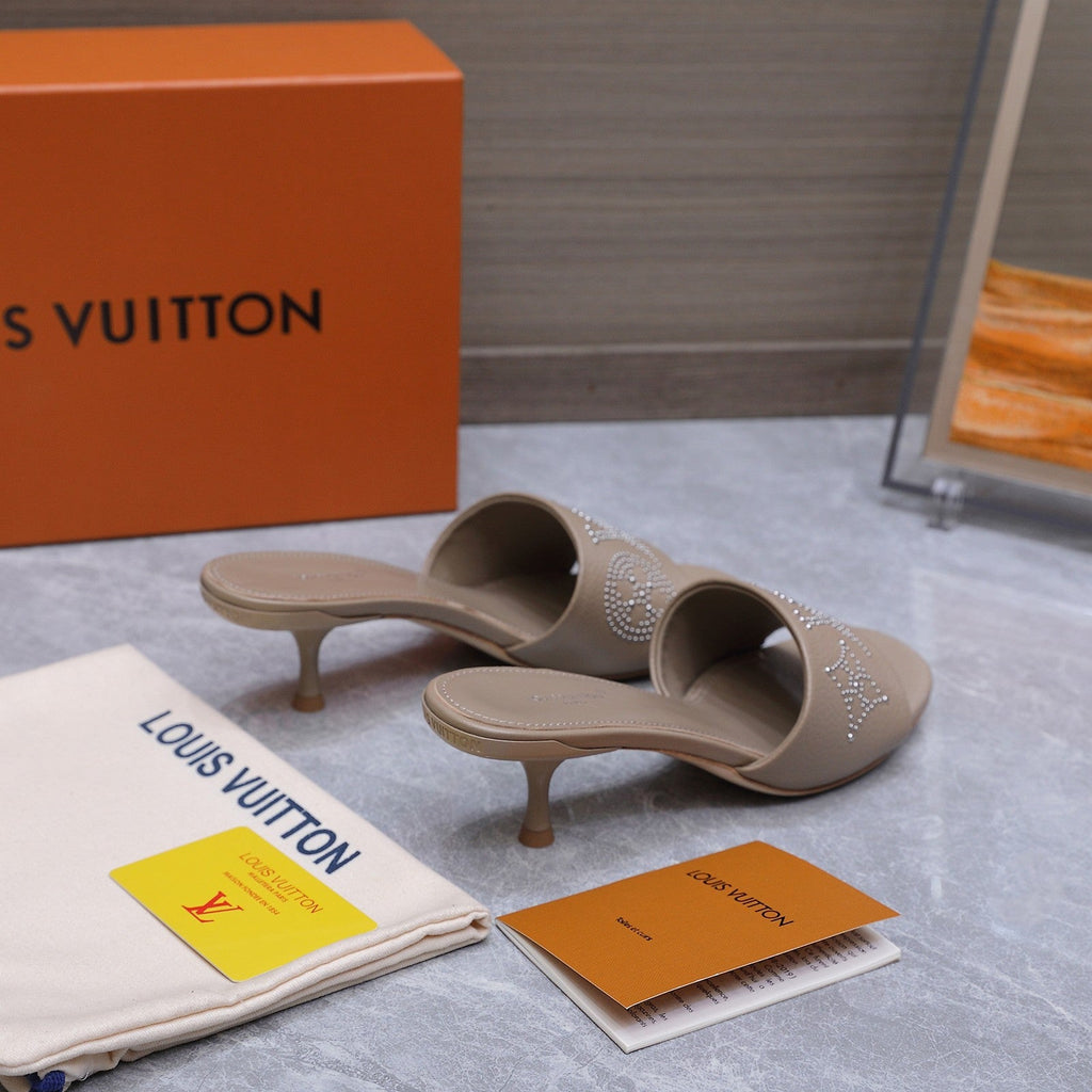 LV 26S 6AM MULE 55MM IN NUDE BROWN CALFSKIN