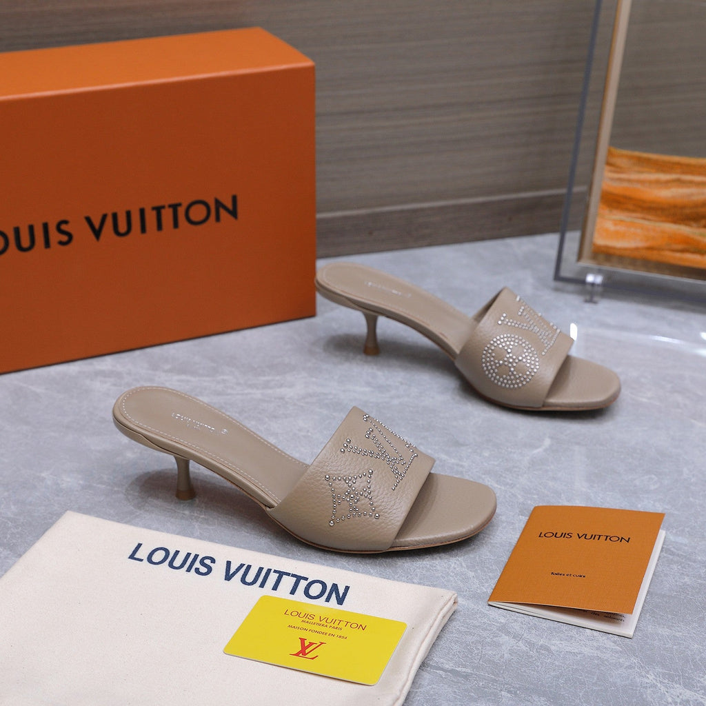 LV 26S 6AM MULE 55MM IN NUDE BROWN CALFSKIN