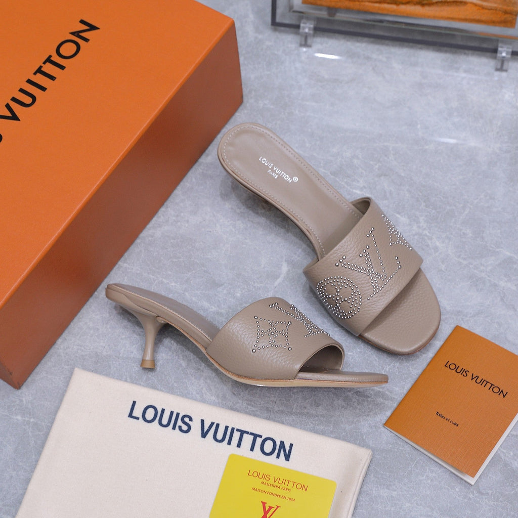 LV 26S 6AM MULE 55MM IN NUDE BROWN CALFSKIN