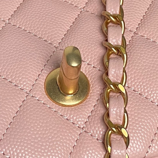 CHANEL 25S FLAP BAG 19 IN PINK CALFSKIN GOLD HARDWARE