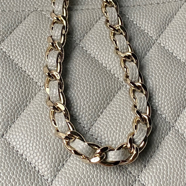 CHANEL 25S VANITY BAG 20 IN GREY CAVIAR LEATHER