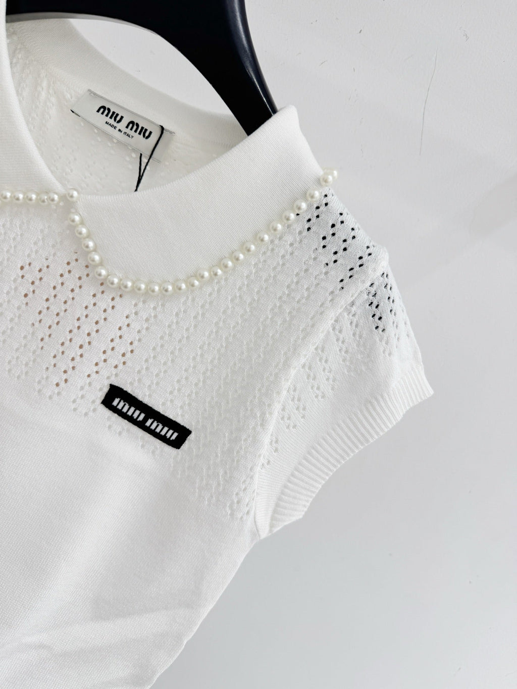 MIUMIU 26S SHORT-SLEEVED KNIT POLO SHIRT STYLE 1073