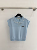 MIUMIU 26S SHORT-SLEEVED KNIT POLO SHIRT STYLE 1072