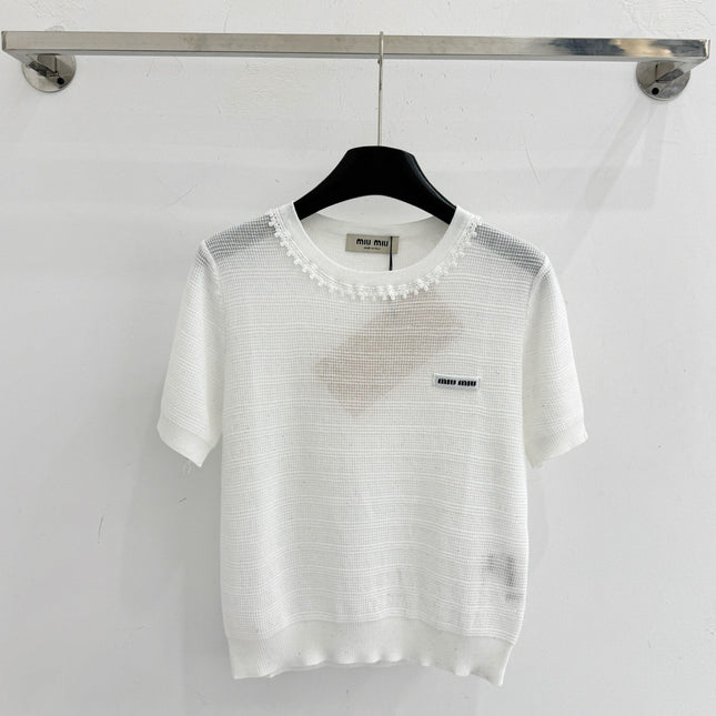 MIUMIU 26S SHORT-SLEEVED SWEATER STYLE 1063