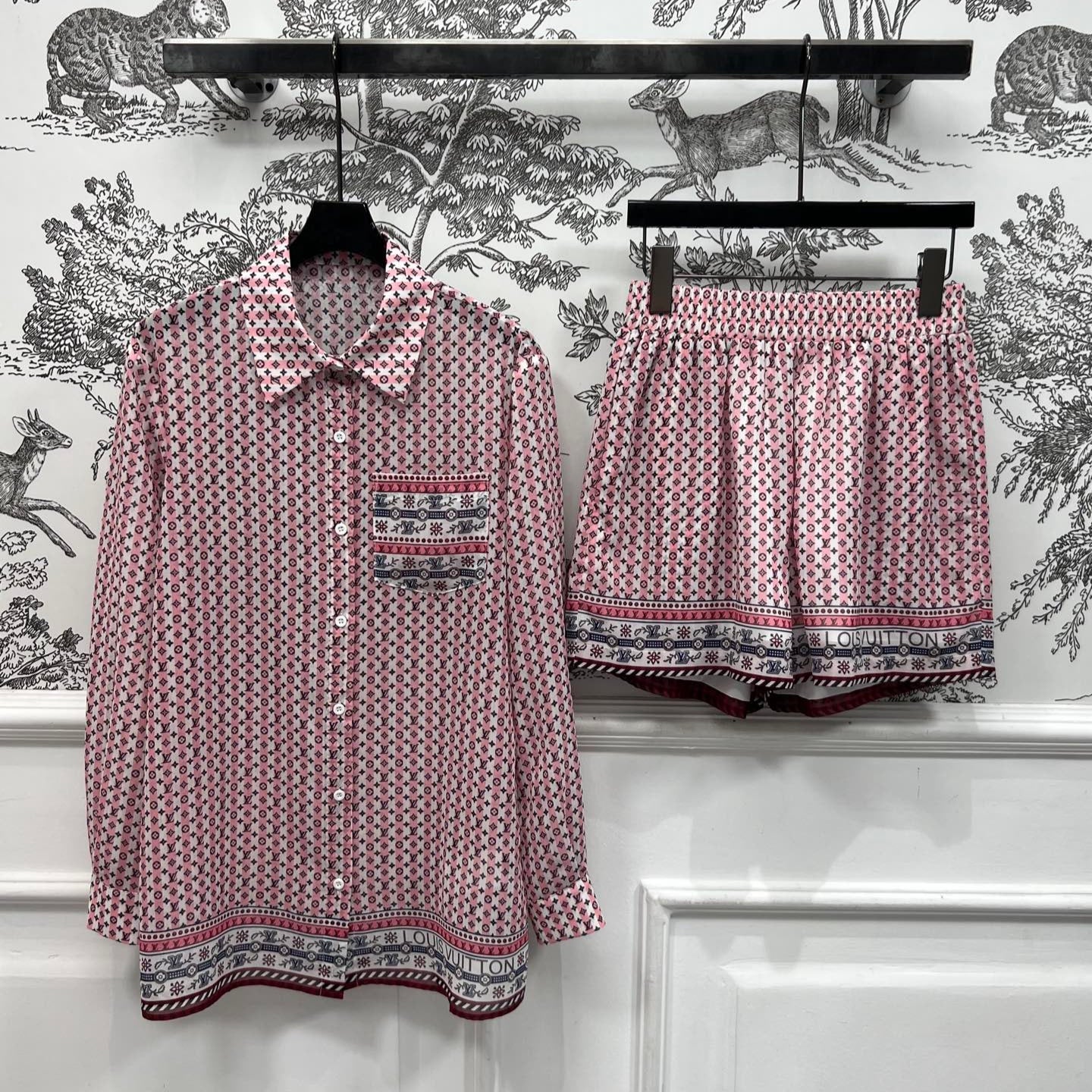 LV 25S SHIRT SHORTS SET IN POLYESTER 263071