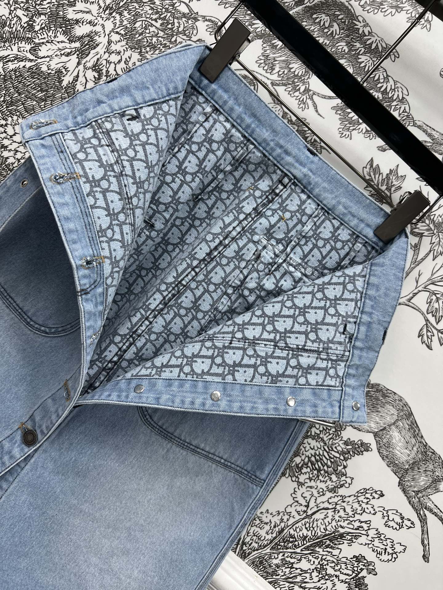 JEAN SKIRT DENIM JACQUARD DUSTY BLUE 266730