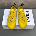 LOEWE 26S LACE UP SNEAKERS IN YELLOW SUEDE AND RUBBER SOLE