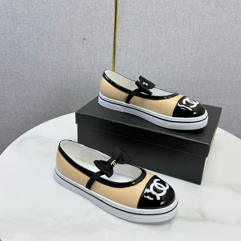CHANEL 26S MARY JANE SNEAKERS IN BEIGE CALFSKIN