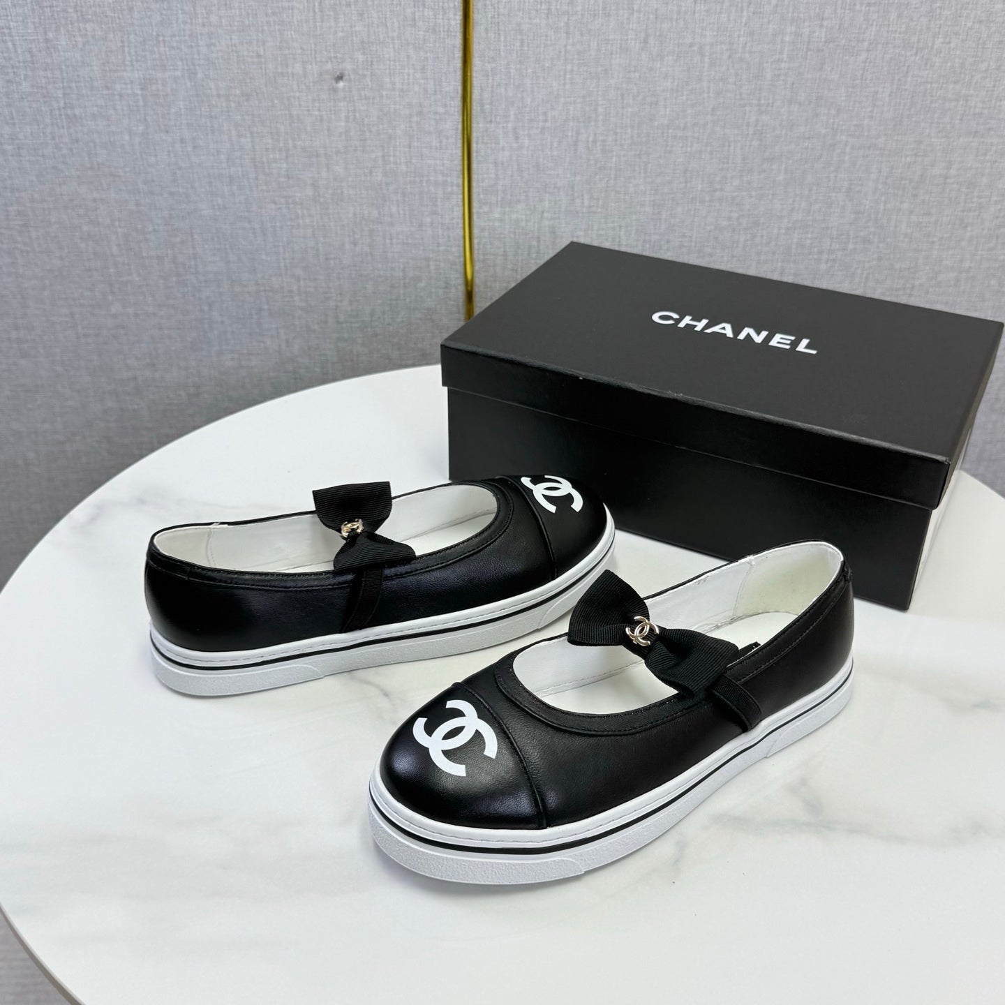 CHANEL 26S MARY JANE SNEAKERS IN BLACK CALFSKIN