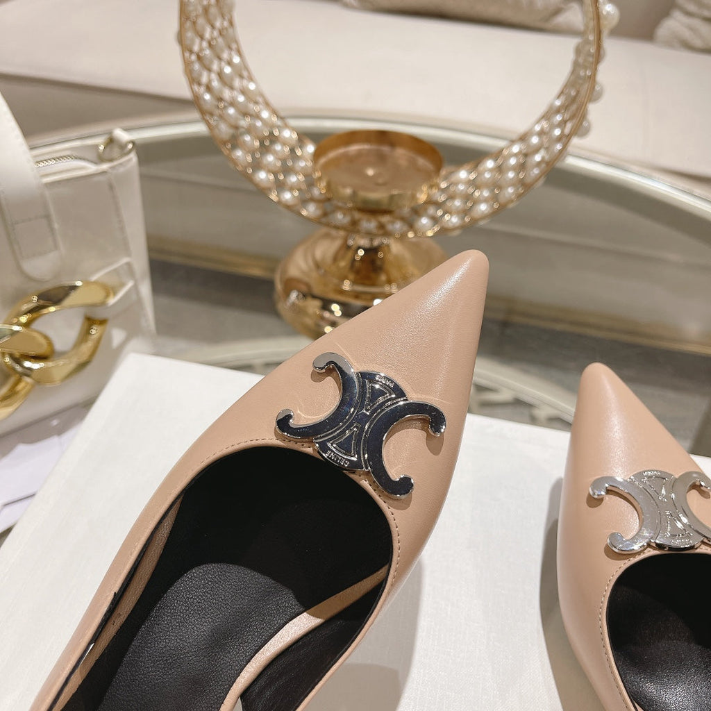 HIGH SLINGBACK 5 CM IN SEPIA TAN CALFSKIN