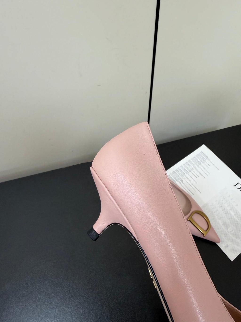 DIOR 26S POINTED-TOE HIGH HEELS 35MM IN PINK CALFSKIN GOLD HARDWARE