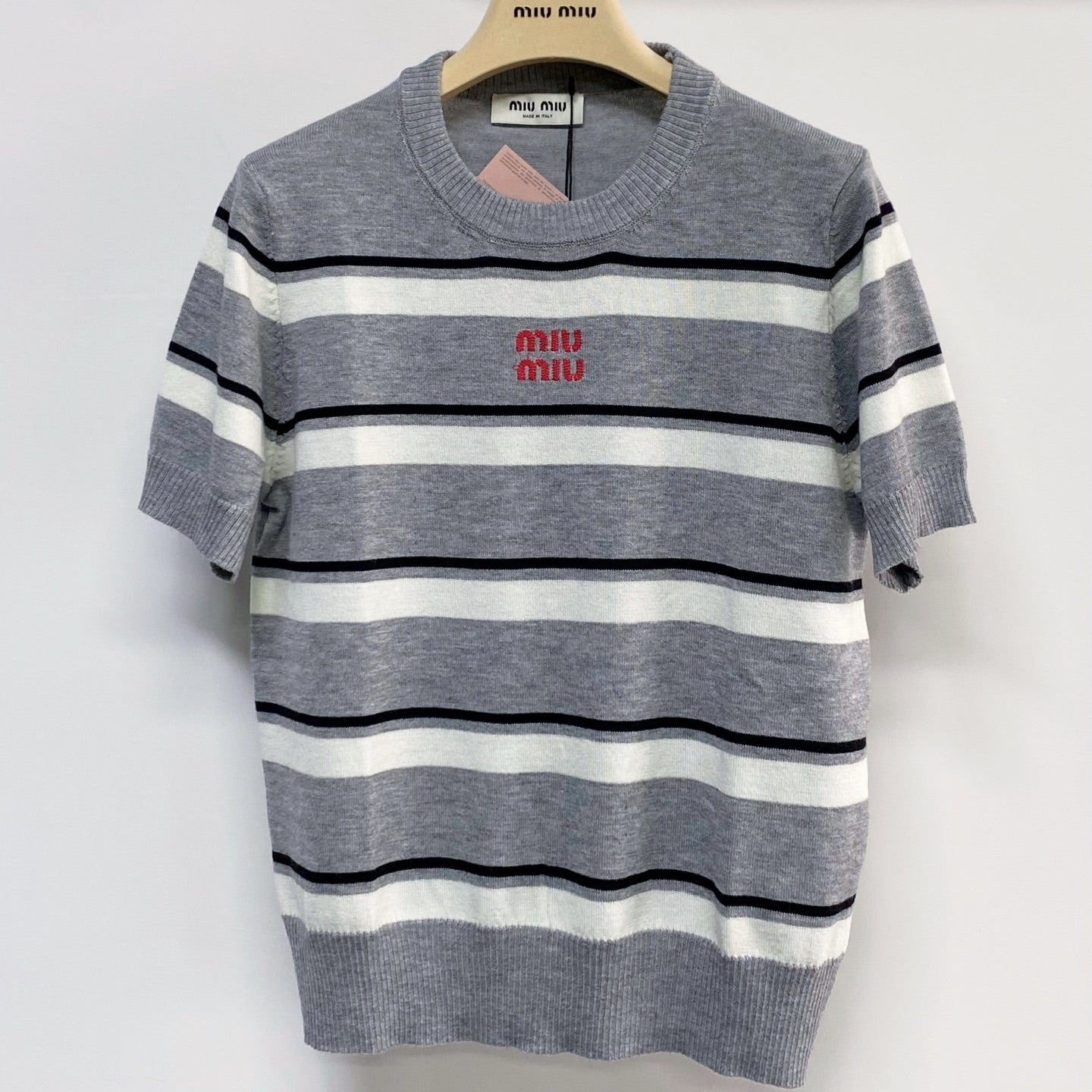 MIUMIU 26S SHORT SLEEVE KNIT SWEATER 1033