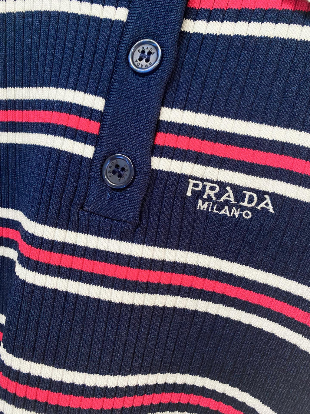 PRADA 26S SHORT-SLEEVED KNIT POLO SHIRT STYLE 892