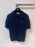 MIUMIU 26S SHORT-SLEEVED KNIT POLO SHIRT STYLE 1138