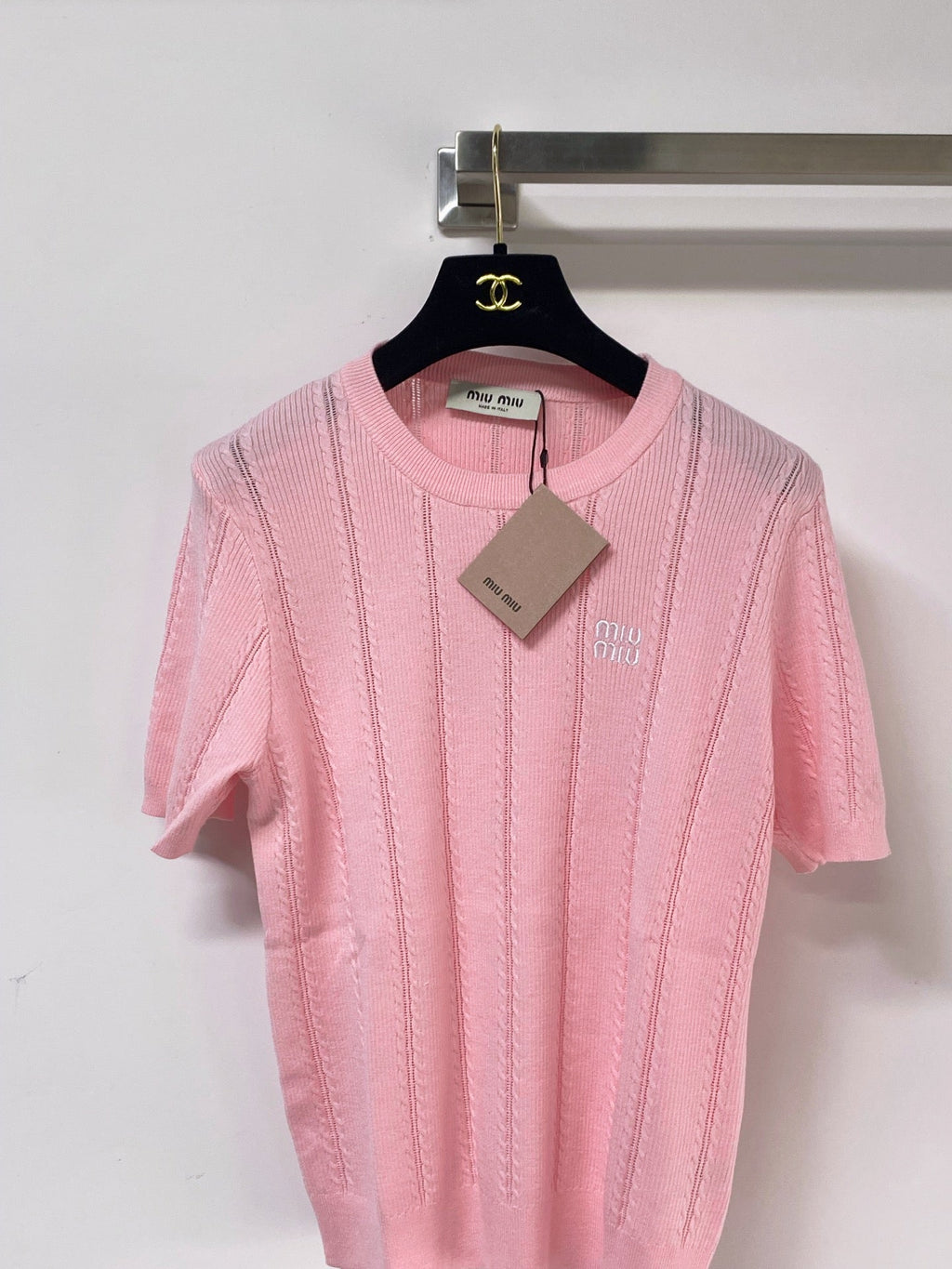 MIUMIU 26S SHORT-SLEEVED SWEATER STYLE 1119
