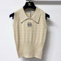 LOEWE 26S SLEEVELESS KNIT POLO TOP 414