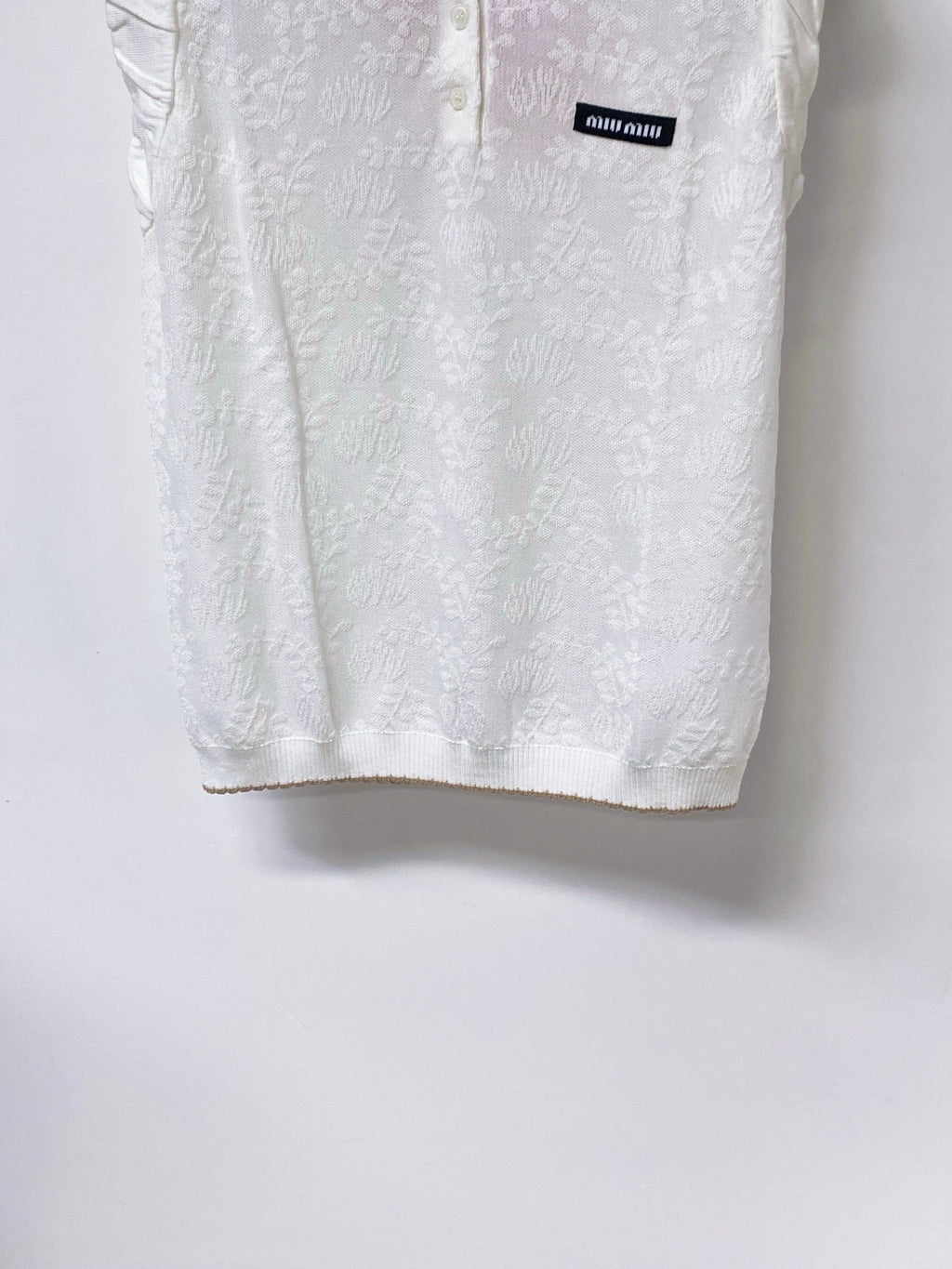 MIUMIU 26S SLEEVELESS KNIT POLO TOP 1149