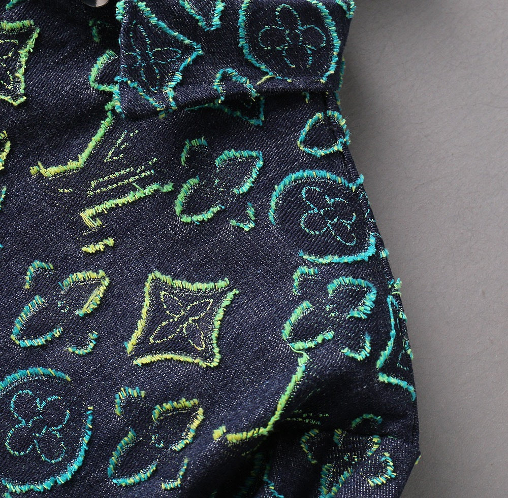 LV SHIRT IN NAVY BLUE MONOGRAM DENIM 239035